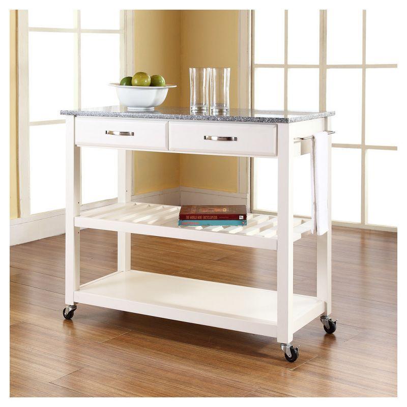 Solid Granite Top Kitchen Cart/Island with Optional Stool Storage - Crosley