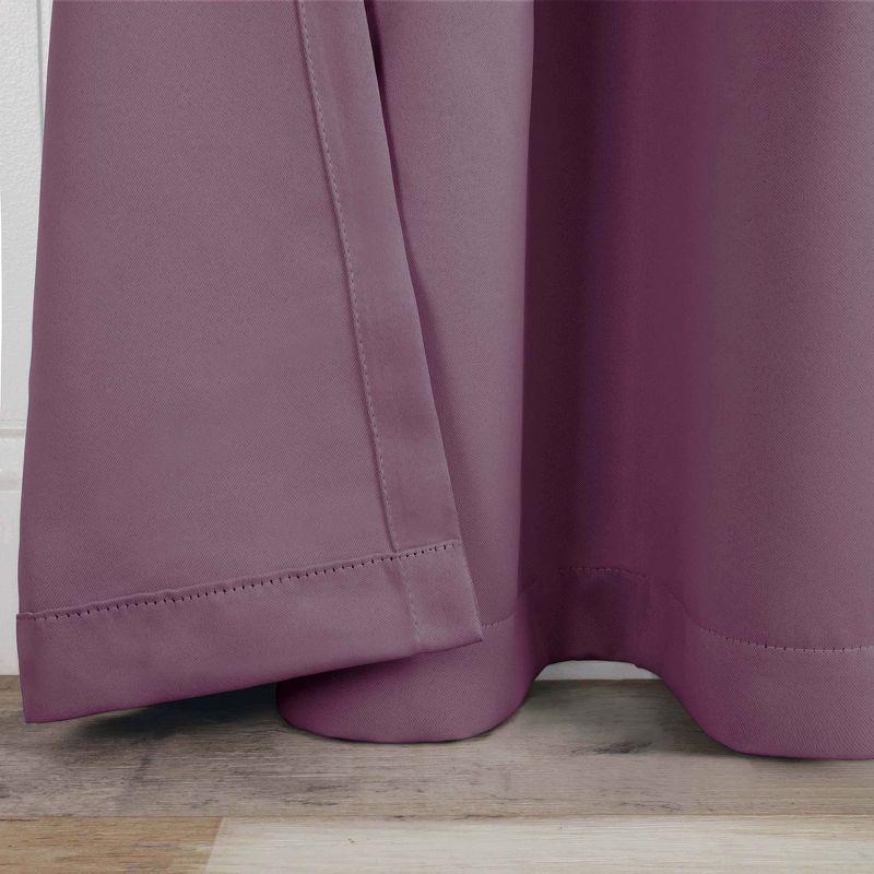 Classic Modern Solid Room Darkening Semi-Blackout Curtains, Grommets, Set of 2, 42"x63", Wisteria - Blue Nile Mills
