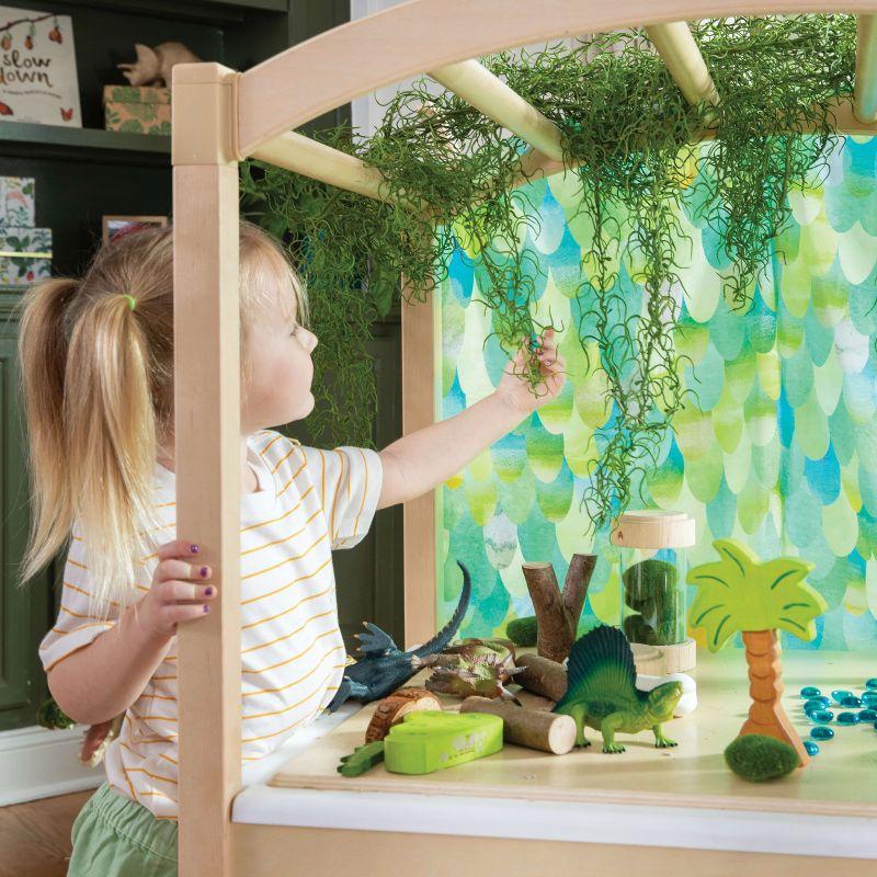 Natural Wood Kids' Sensory Table with Canopy and Bin