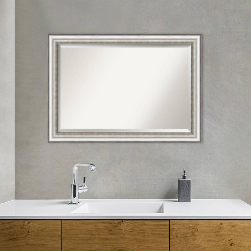 Salon Framed Bathroom Vanity Wall Mirror Silver - Amanti Art