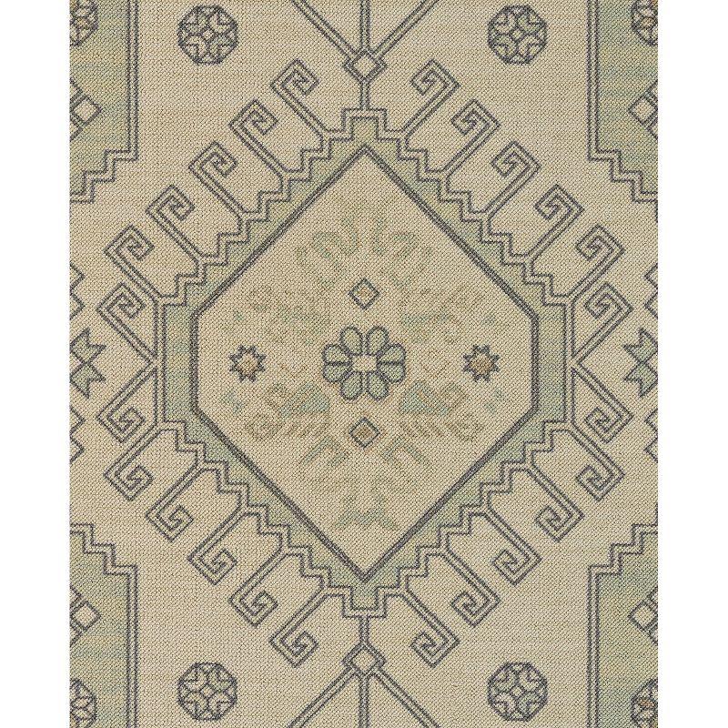 Momeni 3'3"x5' Anatolia Sylm Medallion Machine Loomed Area Rug Sage Green: Wool & Nylon, Low Pile, Indoor Classic Pattern