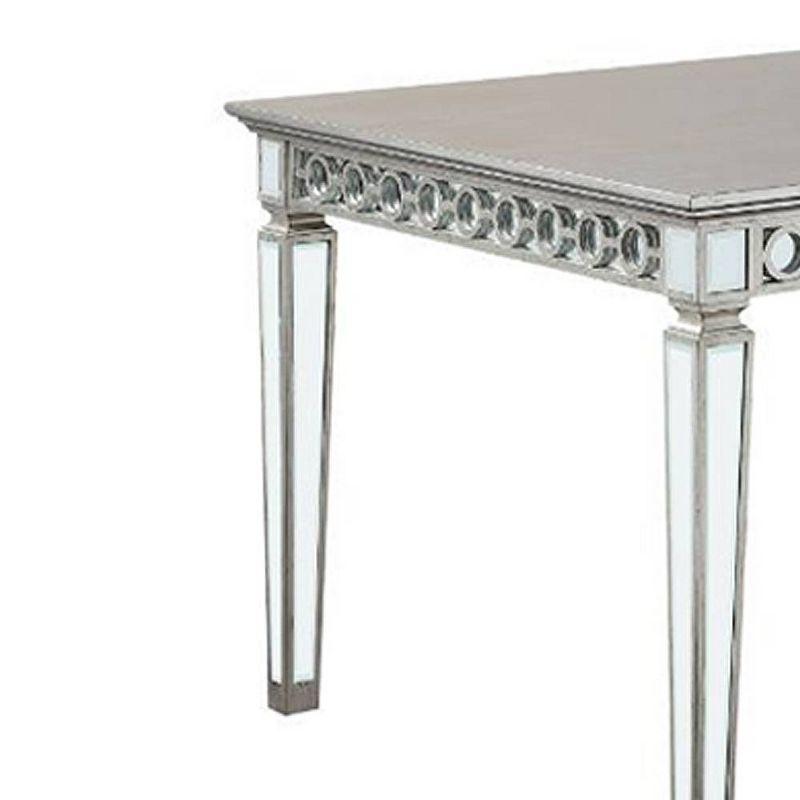 Varian Dining Table Mirrored/Antique Platinum - Acme Furniture