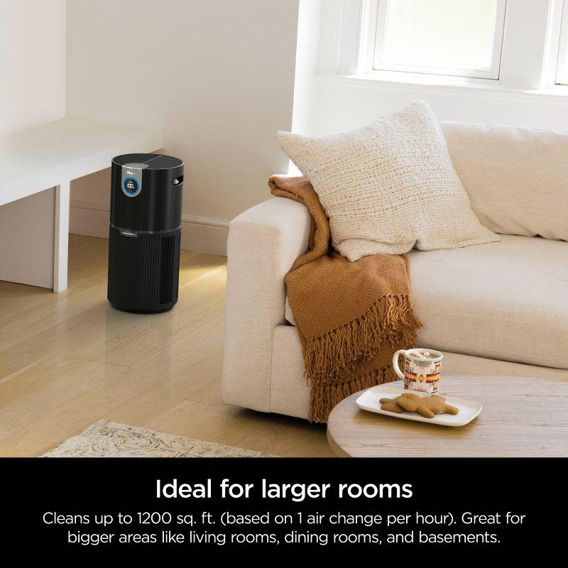 Shark Air Purifier MAX with True NanoSeal HEPA, Cleansense IQ, Odor Lock, Cleans up to 1200 Sq. Ft, Charcoal Gray, HP202: Programmable Timer