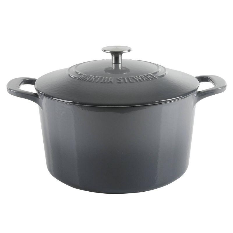 Martha Stewart Gatwick 7 qt. Cast Iron Round Dutch Oven with Lid