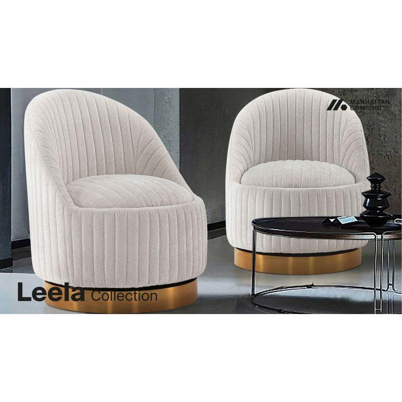 Leela Modern Swivel Boucle Upholstered Accent Chair - Manhattan Comfort