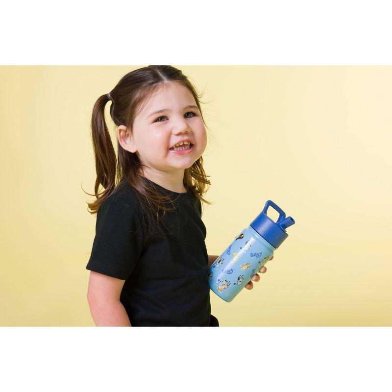 Simple Modern 14oz Stainless Steel Summit Bluey Water Bottle Blue: Kids & Toddler Portable Drinkware, Dishwasher-Safe