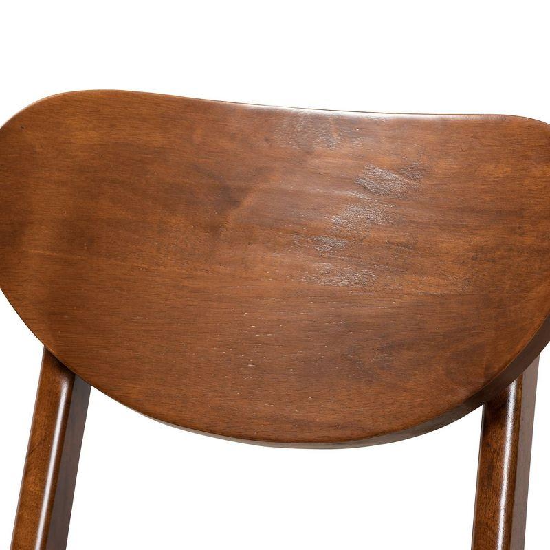2pc Katya Wood Barstool Set Walnut Brown/Gray - Baxton Studio