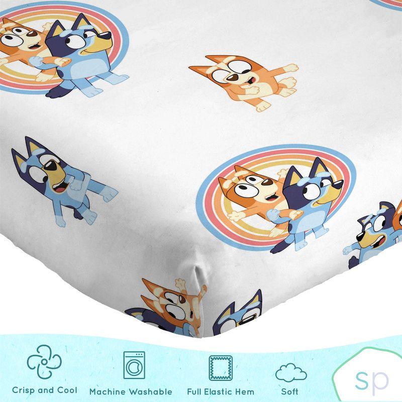 Saturday Park Saturday Park Bluey Rainbow 100% Organic Cotton Sheet Set
