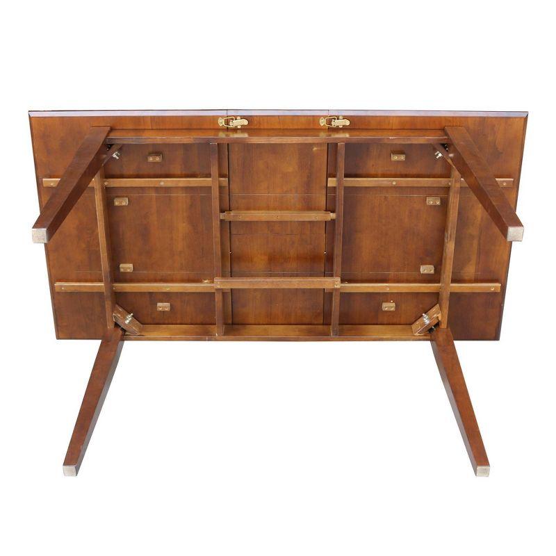 32"x48" Shaker Extendable Dining Table Brown - International Concepts: Seats 6, Solid Wood