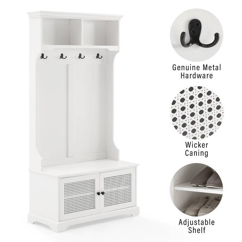 Sarah Hall Tree White - Crosley: Entryway Organizer with Shelving, Coat Hooks, Shoe Cabinet