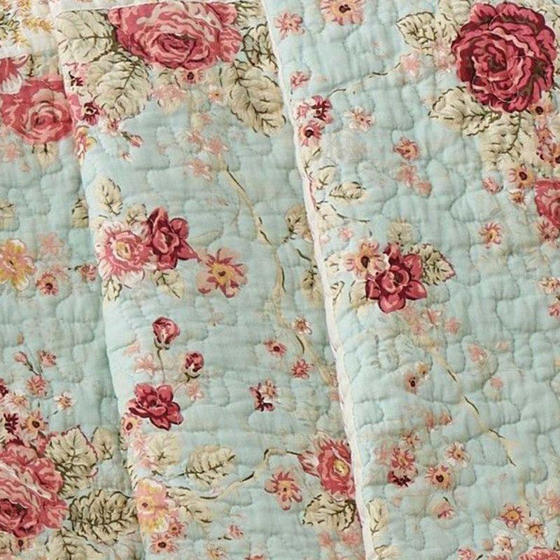 Antique Rose Quilted Reversible Cotton Throw