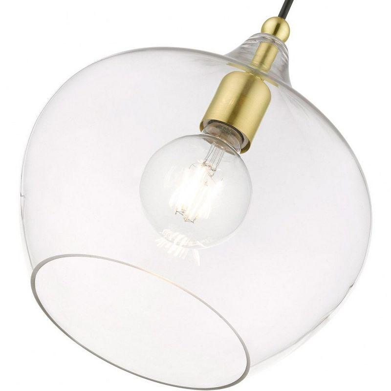 Livex Lighting Aldrich 1 - Light Pendant in  Satin Brass/Polished Brass