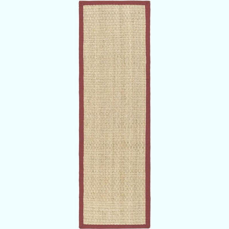 Natural Fiber NF114 Power Loomed Indoor Runner Rug - Natural/Red - 2'6"x8' - Safavieh.
