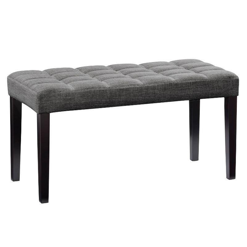 Perry Dark Gray Velvet Tufted Entryway Bench with Storage