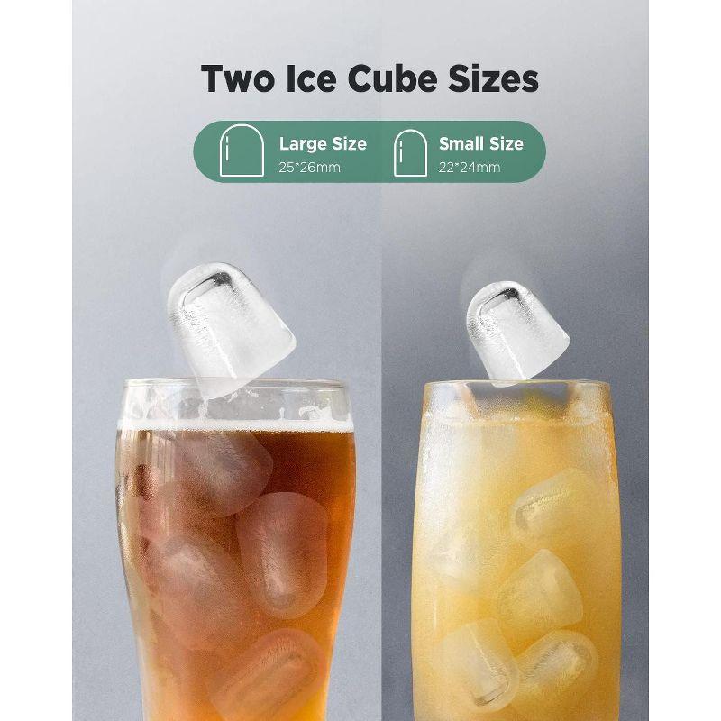 Silonn Stainless Steel Countertop Ice Maker - 9 Cubes in 6 Mins, 26lbs/24Hrs, Self-Cleaning, Includes Scoop & Basket, 2 Bullet Ice Sizes