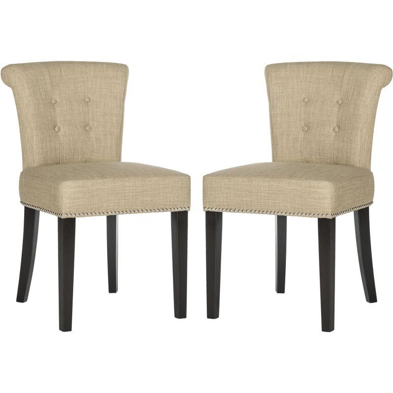 Sinclair 21''H Ring Chair (Set of 2) with Silver Nail Heads  - Safavieh