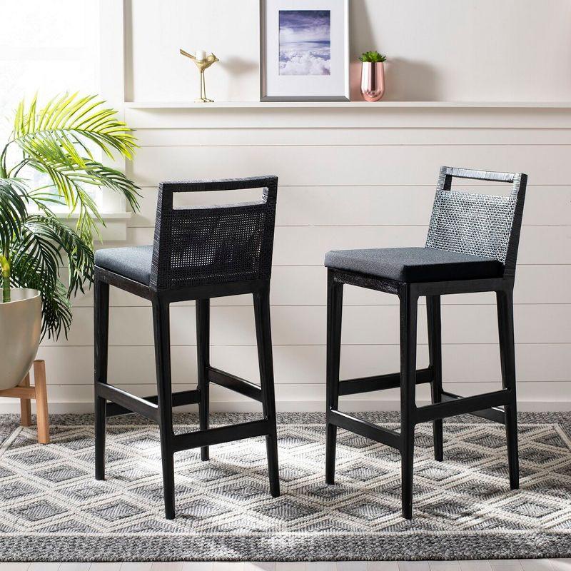 Darin Bar Stool - SEA4015 - Dark Brown/Black - Safavieh