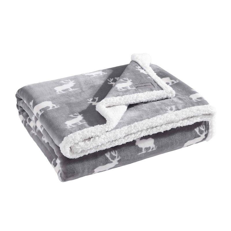 Eddie Bauer Eddie Bauer Printed Plush Fleece/Sherpa Throw Blankets