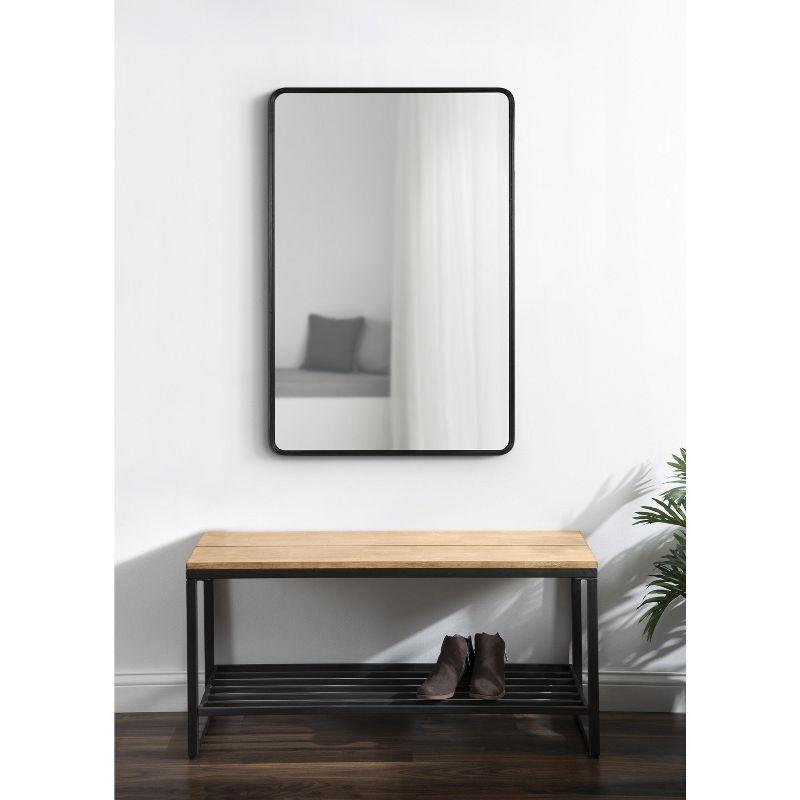 Kate and Laurel Caskill Rectangle MDF Rectangle Mirror, 24x36, Black