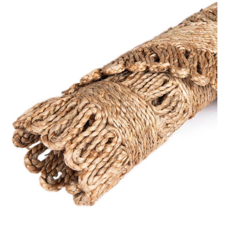 Unique Loom Braided Jute Floral Solid Indoor Braided Area Rug