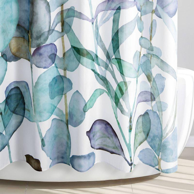 Botanical Shower Curtain - Allure Home Creations: Polyester Fabric, Machine Washable, Buttonhole Top