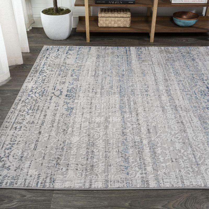 3'x5' Tidal Modern Strie' Area Rug, Gray/Blue - JONATHAN Y