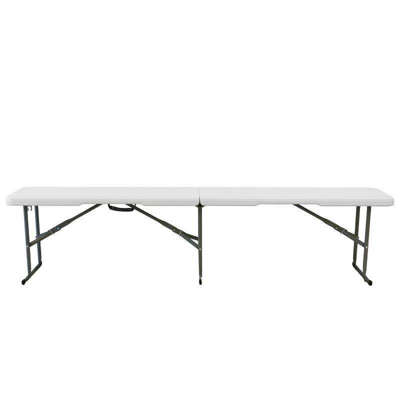 Elama 6 Foot Plastic Folding Bench in White