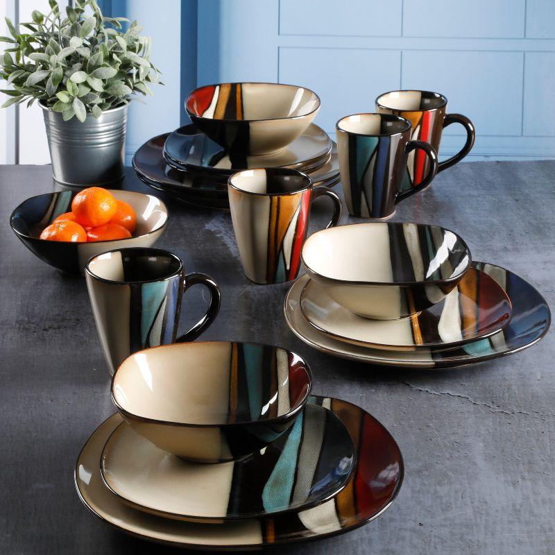 Gibson Elite Althea 16-Piece Stoneware Reactive Dinnerware Set