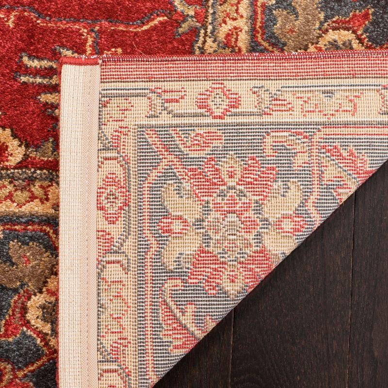 Elegant Red and Beige 9' x 12' Reversible Synthetic Area Rug