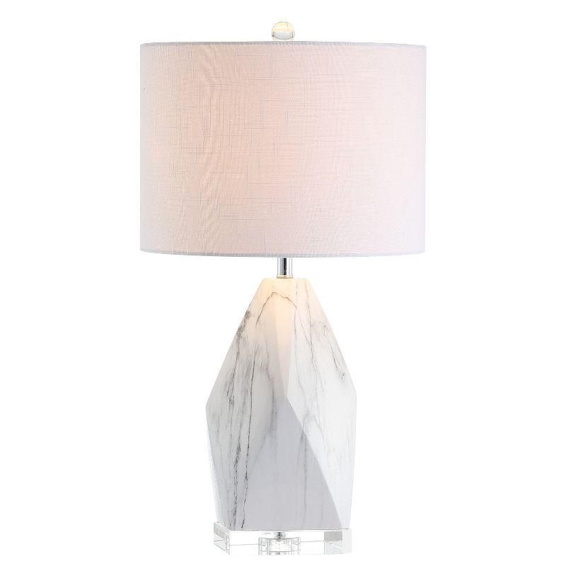 Oslo 25.5" White Ceramic Marble Crystal LED Table Lamp