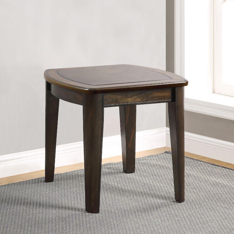 Diletta Dark Walnut Wood Square Game End Table