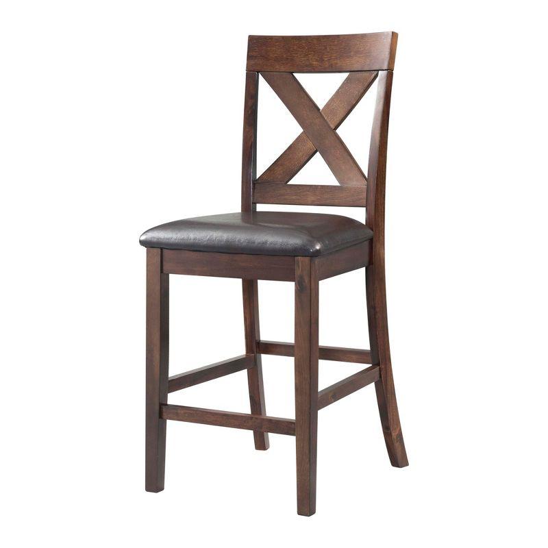 7pc Alexa Dining Set Cherry Brown - Picket House Furnishings: Rectangle Table, 6 Wood Chairs, Lacquered Finish