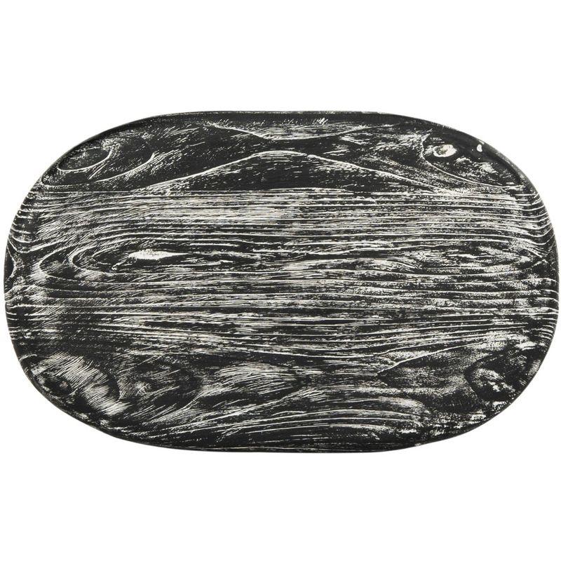 Colton Wood Counter Stool - Black/White Wash/Sungkai Wood - Safavieh