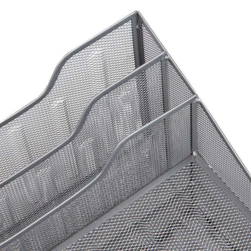Mind Reader Mind Reader Desktop Organizer, Vertical File Holder, Paper Trays, Office, Metal Mesh, 12.5"L x 11.5"W x 9.5"H