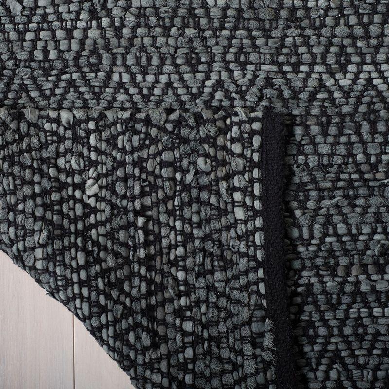 Vintage Leather VTL388 Hand Woven Indoor Accent Rug - Light Grey/Charcoal - 3'x5' - Safavieh