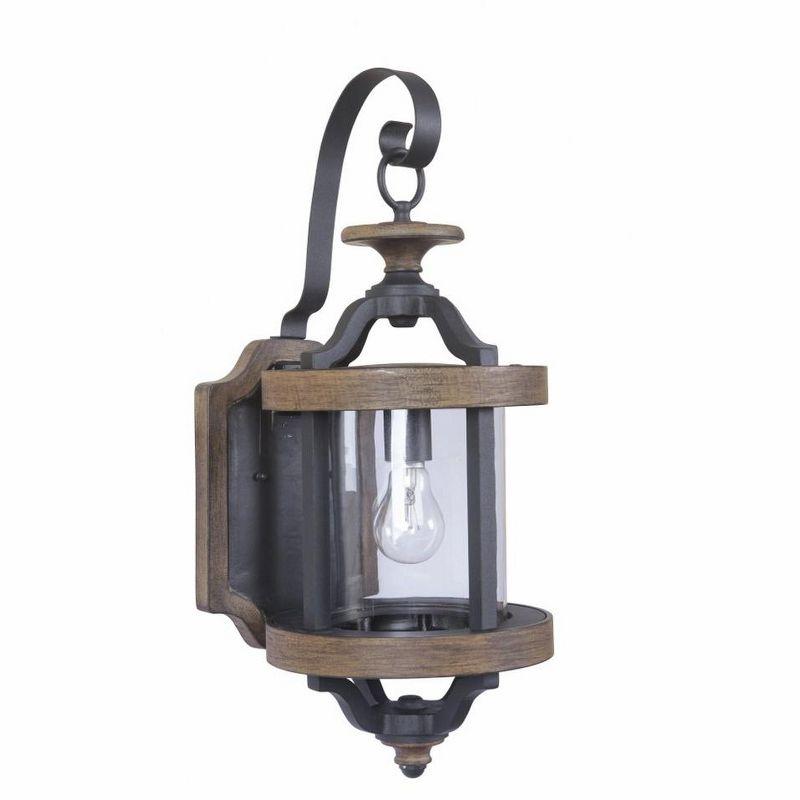 Ashwood Black and Bronze Outdoor Wall Light with Clear Glass