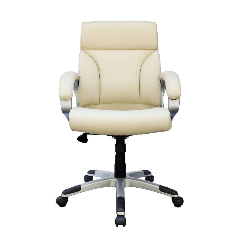 Modern Mid Back Executive Chair Ivory - Boss Office Products: Pneumatic, Swivel, Ergonomic Design