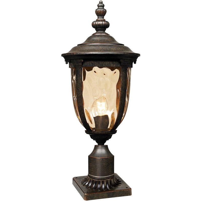 Bellagio Bronze Outdoor Post Light with Champagne Glass