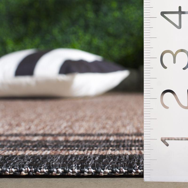 Courtyard CY8475 UV & Stain Resistant Non-Shedding Power Loomed Indoor/Outdoor Accent Rug - Natural/Black - 2'7"x5' - Safavieh