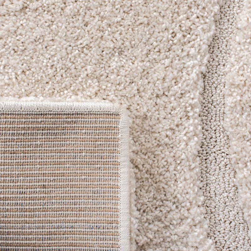 Florida Shag SG471 Power Loomed Indoor Area Rug - Creme/Creme - 5'3"x7'6" - Safavieh