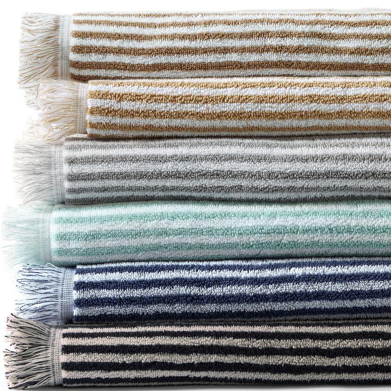 Lands' End Cotton Yarn-dyed Stripe 6-Piece Bath Towel Set - Assorted Bath Towel Set - Antique Navy Stripe