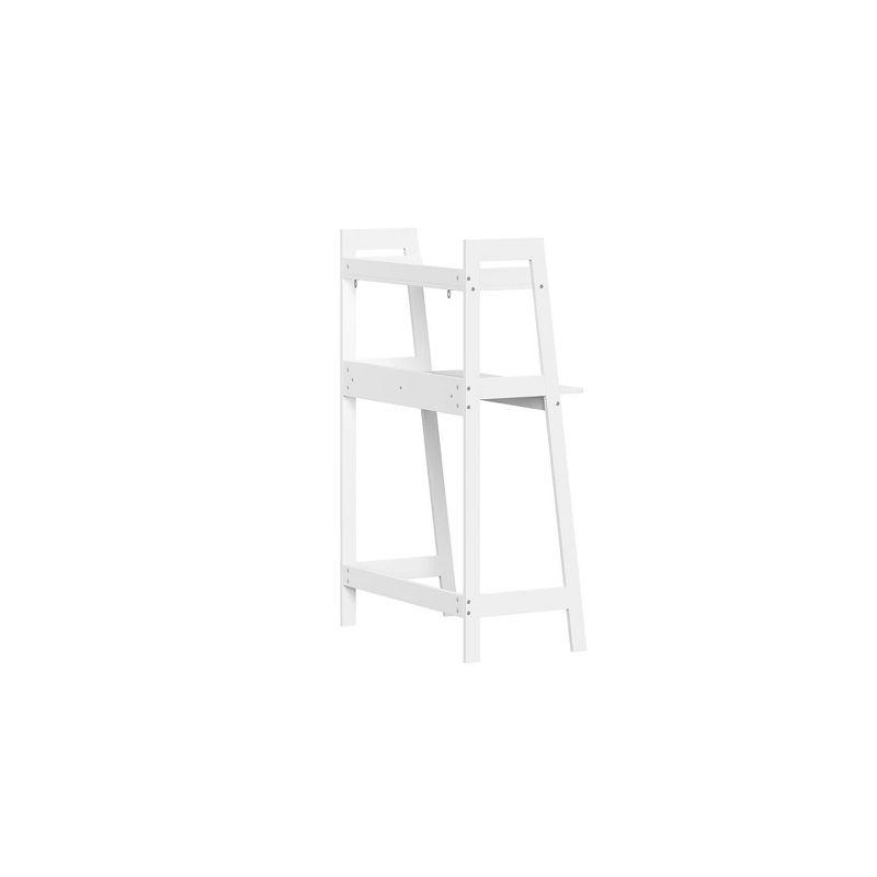 Riverridge Kids Art Table Desk With Ladder Shelf And Open Storage Shelf For Playroom - White