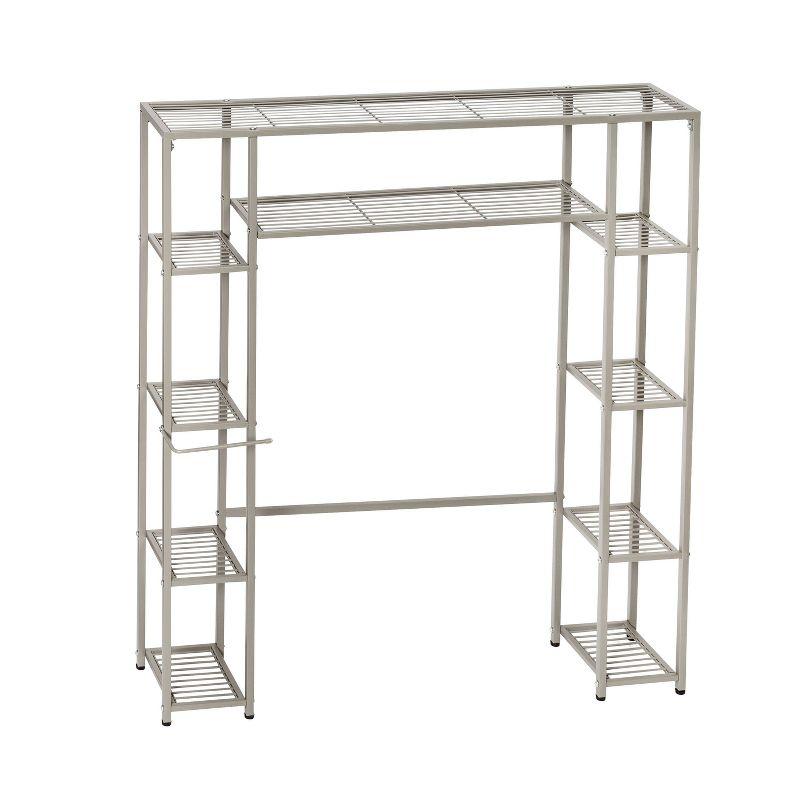 Satin Nickel 5-Tier Steel Over-the-Toilet Storage Shelf