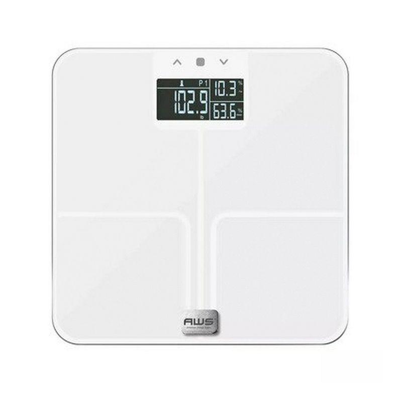 White Digital Glass Body Analysis Bathroom Scale