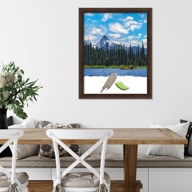 22"x28" Opening Size Narrow Wood Picture Frame Art Warm Walnut - Amanti Art: Modern Style, Acrylic Glazing, Wall Mount