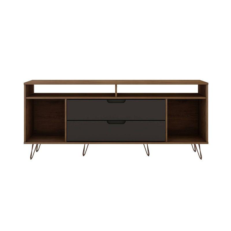 Rockefeller TV Stand for TVs up to 60'': Media Console with Storage - Manhattan Comfort