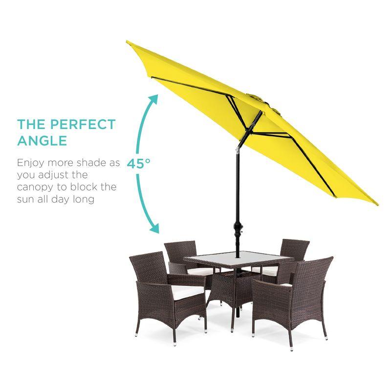 Best Choice Products 10ft Outdoor Steel Market Patio Umbrella w/ Crank, Tilt Push Button, 6 Ribs - Yellow