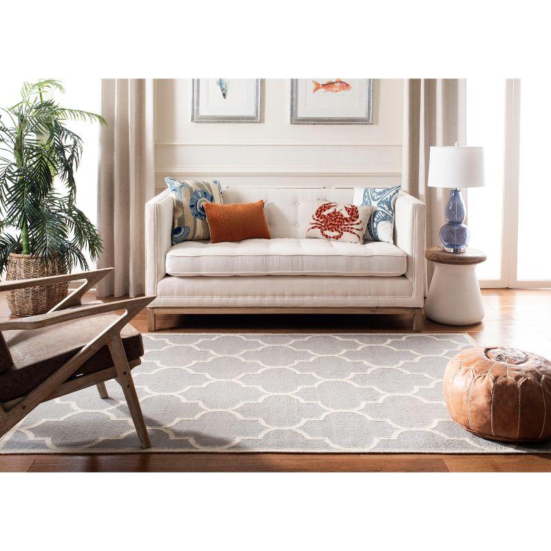 Dhurries DHU632 Hand Woven Area Rug - Dark Grey/Ivory - 5'x8' - Safavieh.