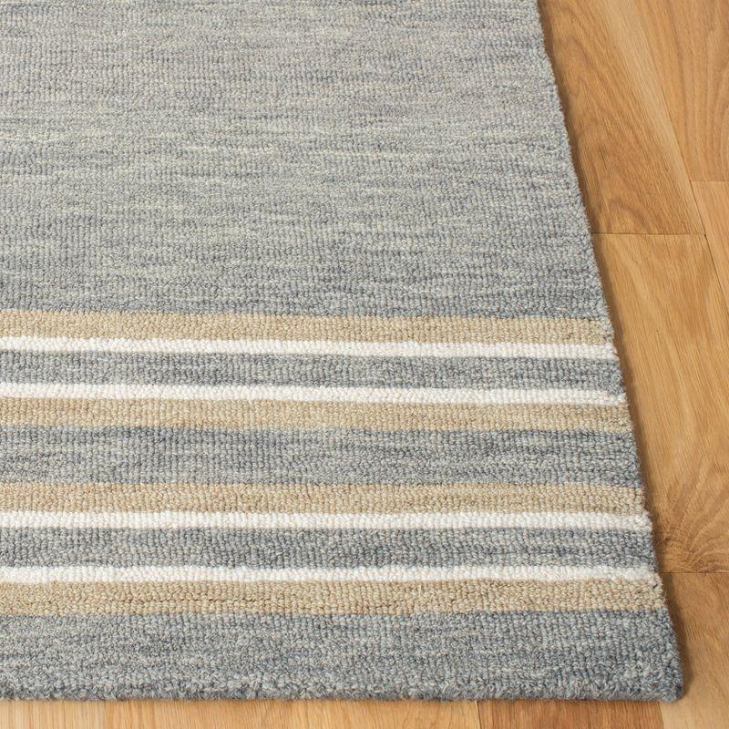 Elegant Gray Wool 6' x 9' Hand-Tufted Rectangular Area Rug