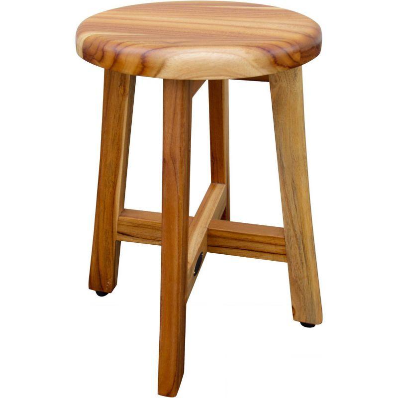 EcoDecors Shoji Compact 18" Teak Spa Stool in Natural Finish